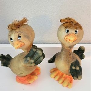 ❤️❤️ DUCK- SET OF 2 CUTE VINTAGE CERAMIC DUCK FIGURINES